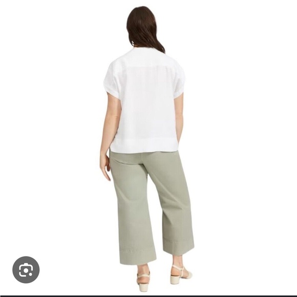 Everlane The Linen Split-Neck Top Sz 6 - Picture 2 of 7